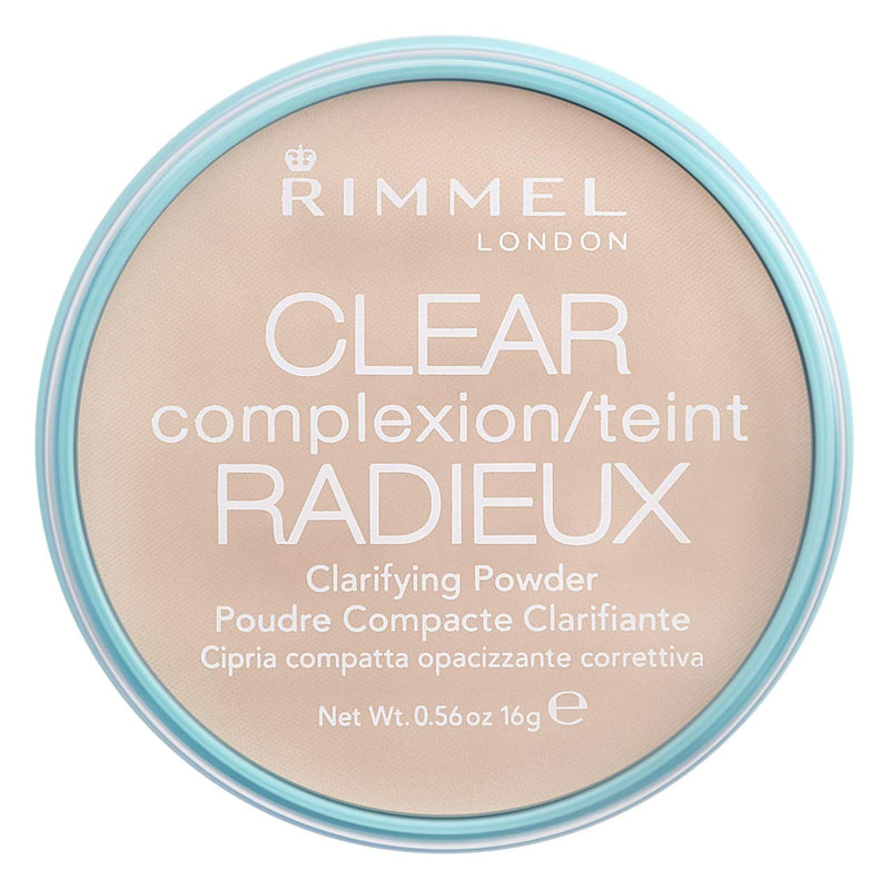 [Australia] - Rimmel London Clear Complexion Clarifying Pressed Face Powder, Instant Retouch and Camouflage for Every Skin Type, Transparent, 16 g 