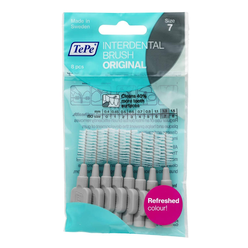 [Australia] - TePe Interdental Brushes 1.3mm Grey - 3 Packets of 8 (24 Brushes) 