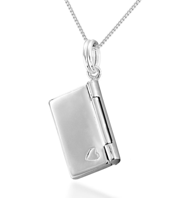 [Australia] - Tuscany Silver Sterling Silver Open Envelope Love Message Charm on Chain Necklace of 46cm/18" 