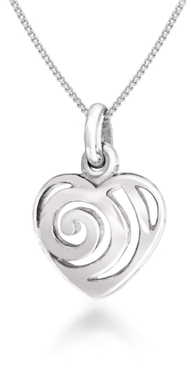 [Australia] - Tuscany Silver Sterling Silver Swirl Heart Pendant on Chain Necklace of 46cm/18" 