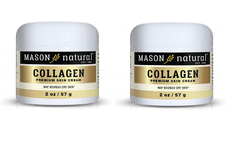 [Australia] - Mason Vitamins Collagen Beauty Cream 100% Pure Collagen Pear Scent, 2-Ounce Jars (Pack of 2) 