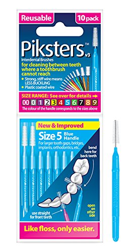 [Australia] - Piksters Interdental Brushes, Size 5, Blue Handle Blue (Size 5) 10 Count (Pack of 1) 