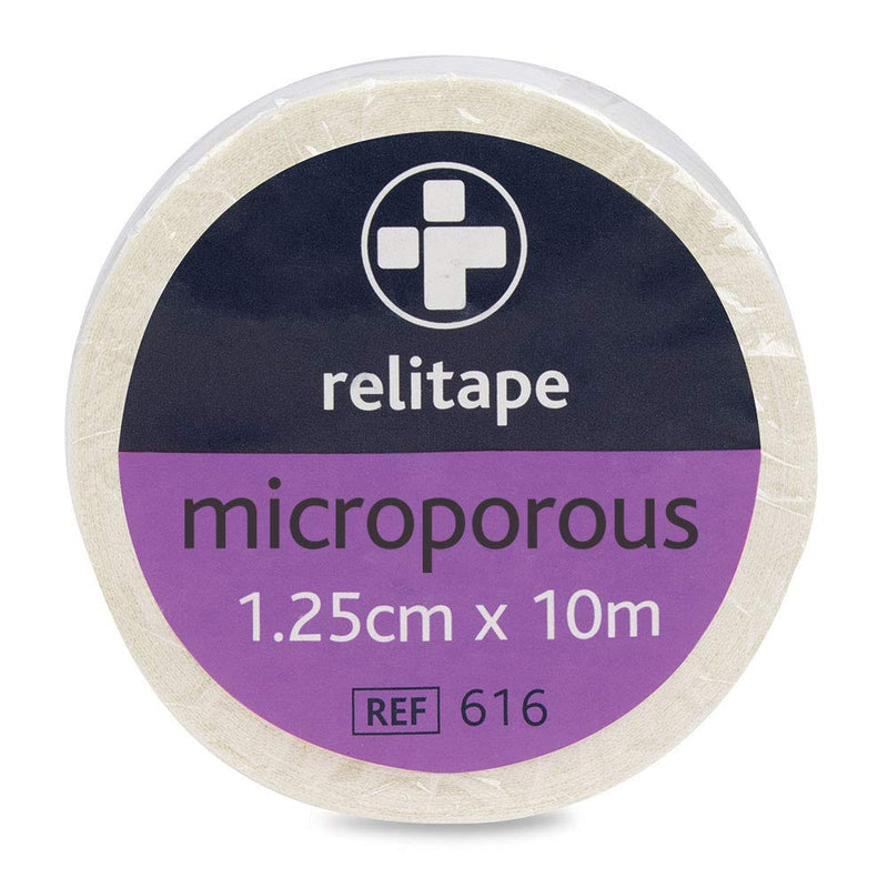 [Australia] - Relitape REL616 Microporous Tape, Unboxed, 1.25 cm W x 10 m L Microporous Tape 1.25cm x 10m - Pack of 24 