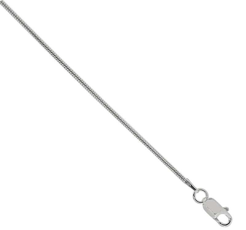 [Australia] - Solid Diamond Cut Sterling Silver Snake Chain Necklace - 16 18 20 22 24 and 30 inch Gift Boxed 18.0 Inches 