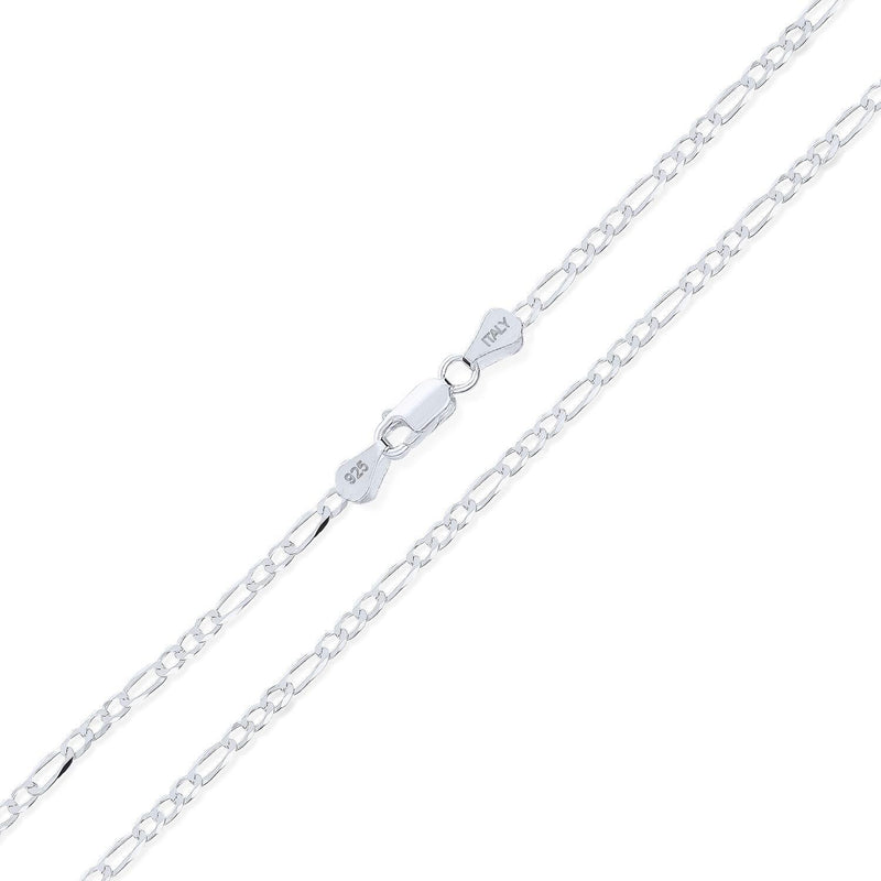 [Australia] - 060 Gauge Strong 925 Sterling Silver Figaro Chain Necklace For Women Men Nickle-Free Made In Italy 16 18 20 24 Inch 24.0 Inches 
