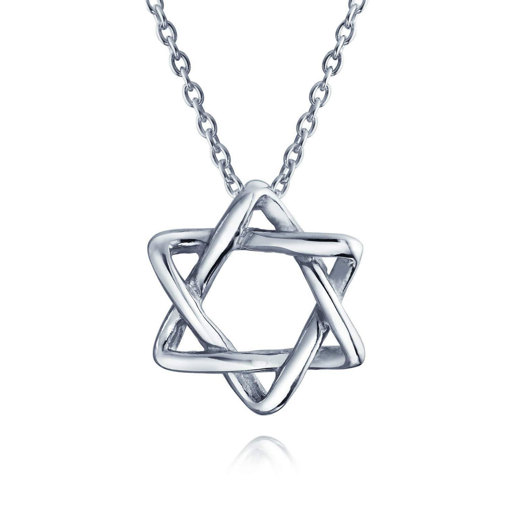 [Australia] - Simple Religious Magen Judaic Jewish Hanukkah Intertwined Star Of David Pendant Necklace For Women For Bat Mitzvah 925 Sterling Silver 