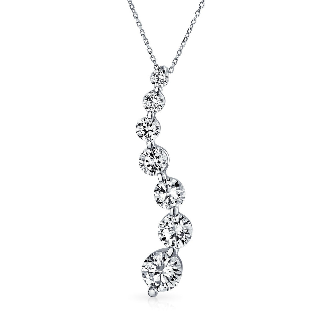 [Australia] - 2.5CT Solitaire Round Cubic Zirconia AAA CZ Love Is A Journey Pendant Necklace For Women For Wife 925 Sterling Silver 