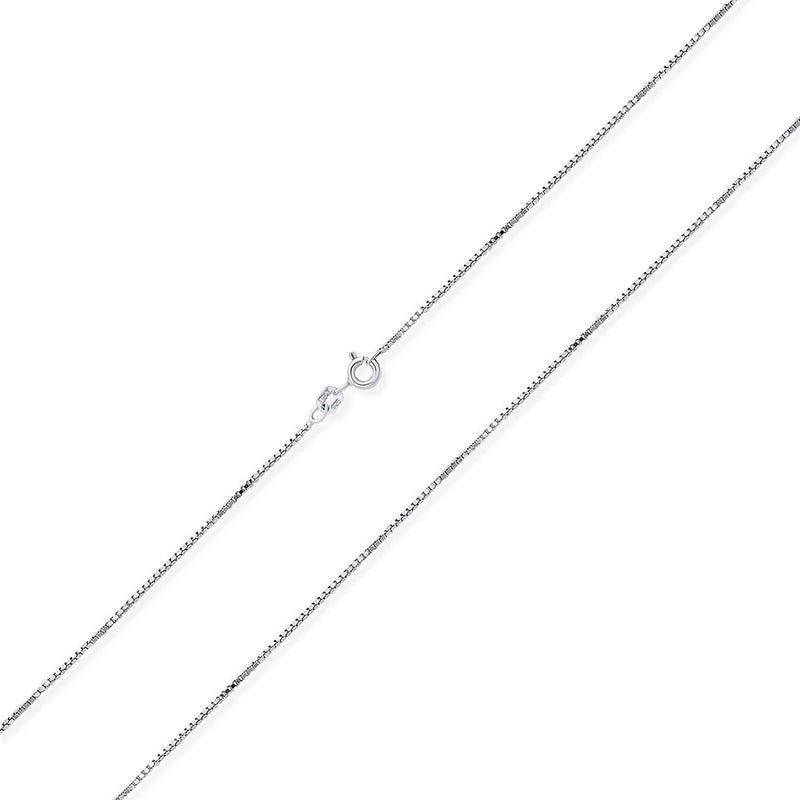 [Australia] - Simple Thin 019 Gauge Nickel-Free 925 Sterling Silver Box Chain Necklace For Women For Teen 16 18 20 24 Inch 16.0 Inches 