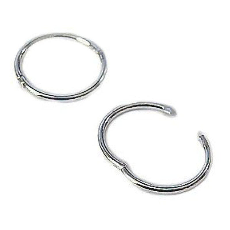 [Australia] - 16MM Sterling Silver Fine Circle Round Endless Half-Hinged Hoops - Polished Round Hoop Sleeper Earrings for Women/Teenage/Girls - 925 Sterling Silver 