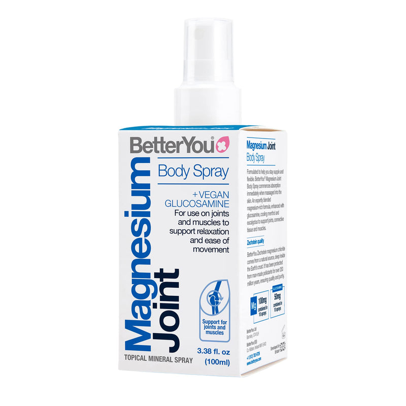 [Australia] - BetterYou Magnesium Joint Body Spray | + Vegan Glucosamine | Effective Support For Joints And Muscles | Supports Relaxation | Palm Oil Free | 100ml (600 Sprays) 