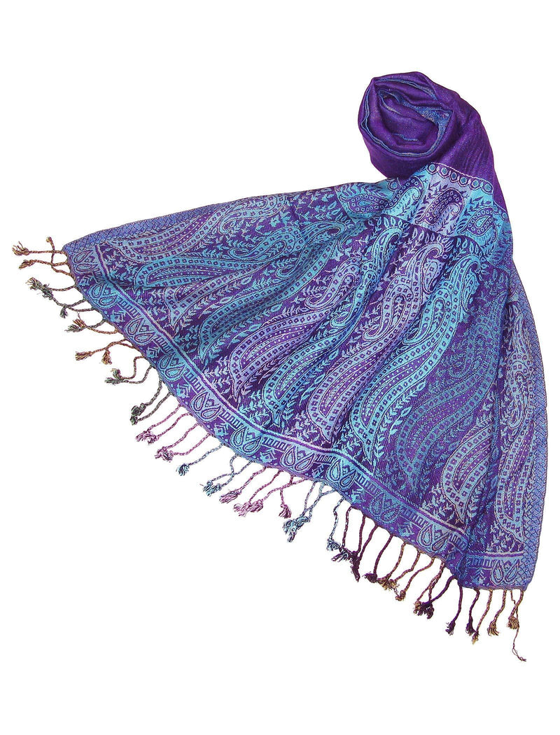 [Australia] - Lovarzi Women's Scarf - Gorgeous Paisley Pashmina Scarf/Shawl for Women Purple 