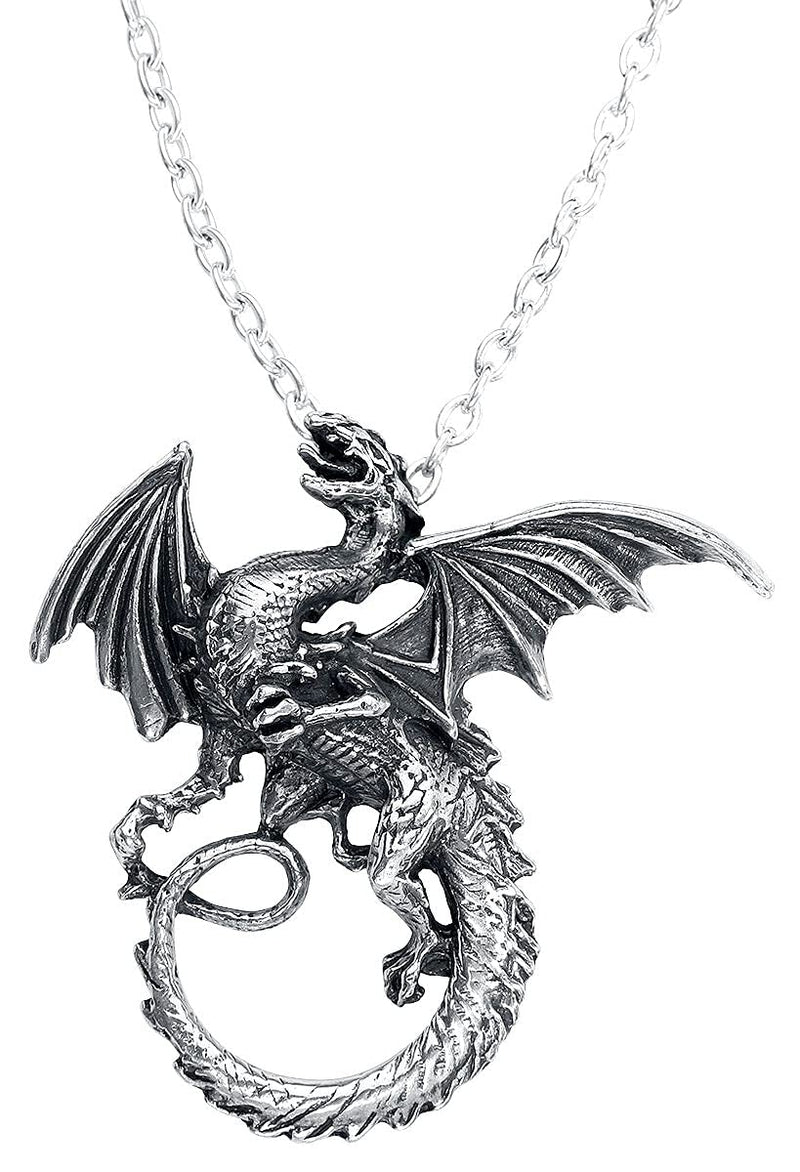 [Australia] - Alchemy Gothic The Whitby Wyrm Unisex Necklace Silver-Coloured, Pewter, 