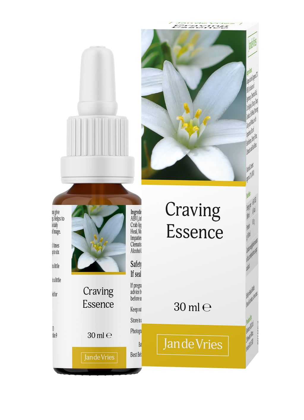 [Australia] - Jan De Vries Craving Essence | Flower Essence | Support your Ability to Resist Temptations & Cravings | Contains Tansy, Chicory & Agrimony | 30ml 