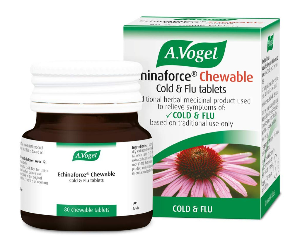 [Australia] - A.Vogel Echinaforce Chewable Cold & Flu Tablets | Relieve Cold & Flu Symptoms | Extracts of Fresh Echinacea | 80 Tablets 80 Count (Pack of 1) 