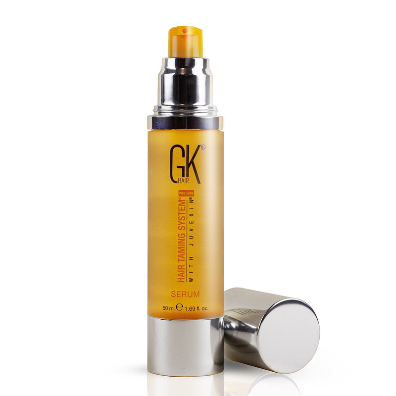 [Australia] - GK HAIR Global Keratin 100% Organic Argan Oil Anti Frizz Hair Serum (1.69 Fl Oz/50ml) Styling Smoothing Strengthening Hydrating & Nourishing Heat Protection Shine Frizz Control Dry Damage Hair Repair Pack of 1 - 50ml 