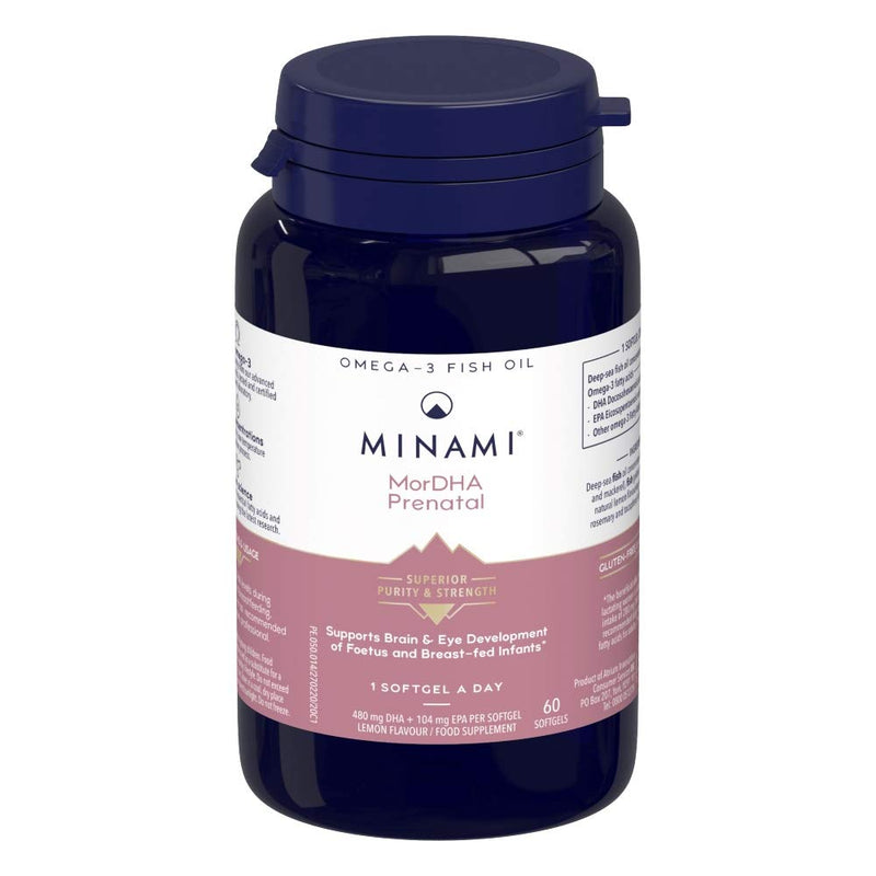 [Australia] - Omega 3 Fish Oil Supplement - Minami - MorDHA Prenatal with high Concentration of DHA Formula - Supports Brain and Eye Development of Foetus and Breast-fed Infants - 60 Softgels 