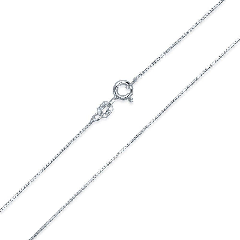 [Australia] - 1MM Fine Thin Fine 925 Sterling Silver Box Chain Necklace For Women For Teen Nickle-Free Made In Italy 14 16 18 Inch 18.0 Inches 
