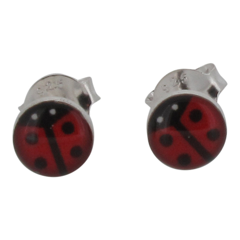 [Australia] - Touch Jewellery 925 Sterling Silver Stud Earrings with Resin Ladybird 