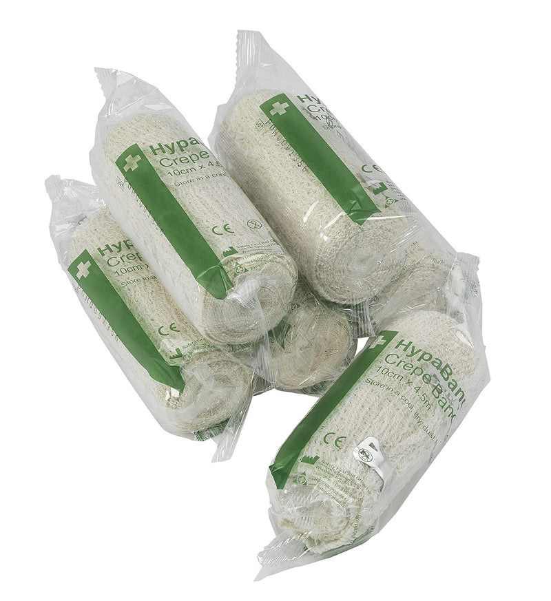 [Australia] - HypaBand Crepe Cotton Bandages 10cm x 4.5m - Pack of 6 Single 10 cm x 4.5 m (Pack of 6) 