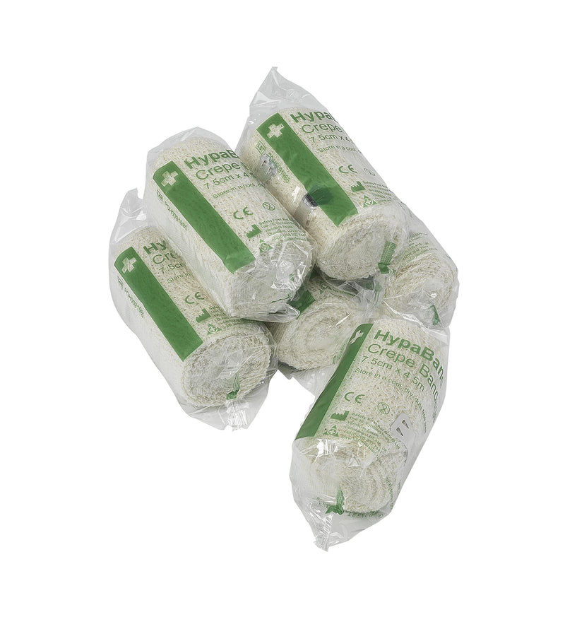 [Australia] - Safety First Aid Group Crepe Cotton Bandages 7.5 x 4.5 m (Pack of 6) Single 7.5 cm x 4.5 m (Pack of 6) 