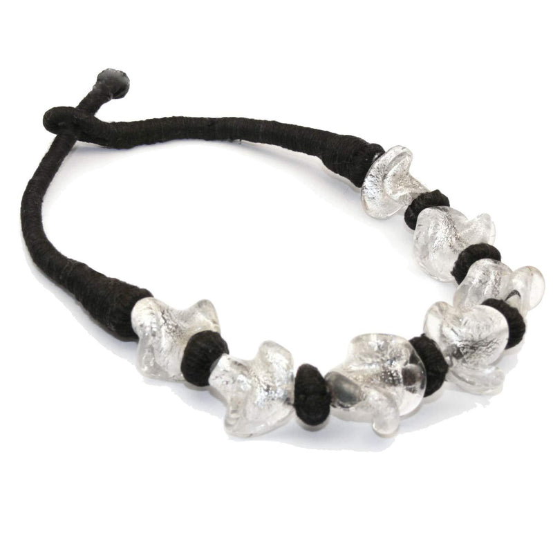 [Australia] - Franki Baker Unusual White & Silver Glass Bead Statement Choker Necklace 