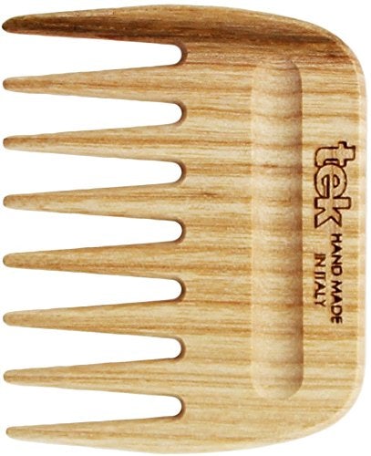 [Australia] - Tek afro hair comb in ash wood - Handmade in Italy 9 x 7,5 cm 