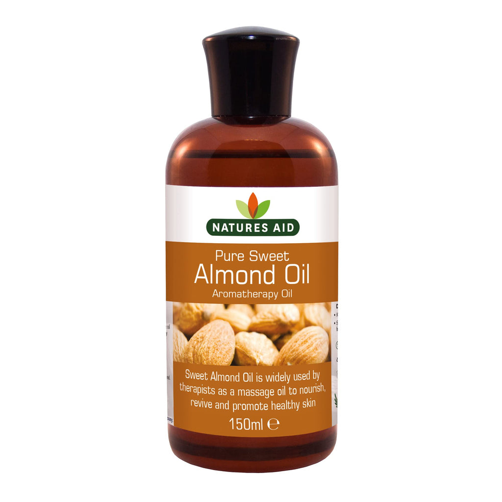 [Australia] - Natures Aid Almond Oil, Pure, Sweet Almond Oil, Massage Oil, Suited to Dry, Sensitive Skin, 150 ml (Pack of 1) 