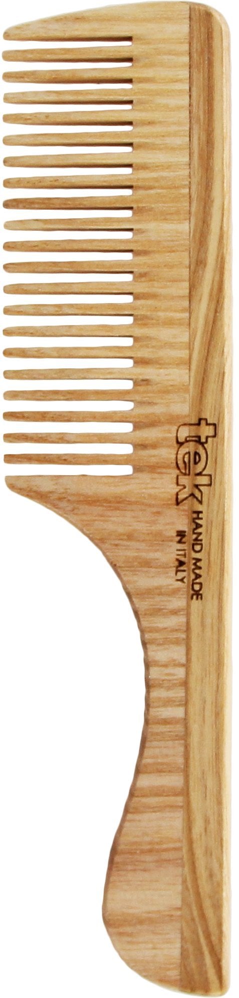 [Australia] - TEK - Fine Teeth Comb with Ash Wood Handle Handmade in Italy, for Fine Hair - 20 x 4.5 cm 