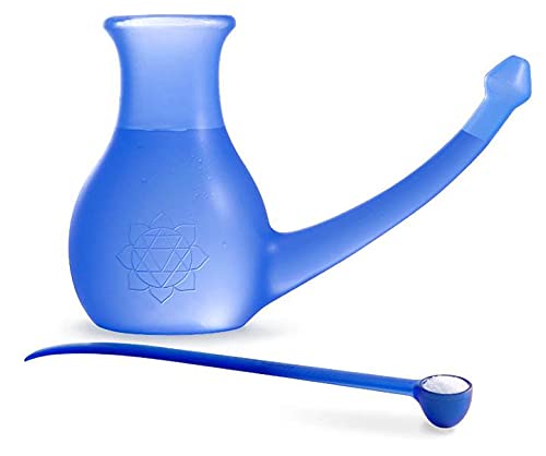 [Australia] - Yoga-Mad Nosebuddy | The Ultimate Neti Pot | 0.5L Volume | Measuring Spoon Included | Lightweight and Durable PP Material | 3 Colours Available Blue 