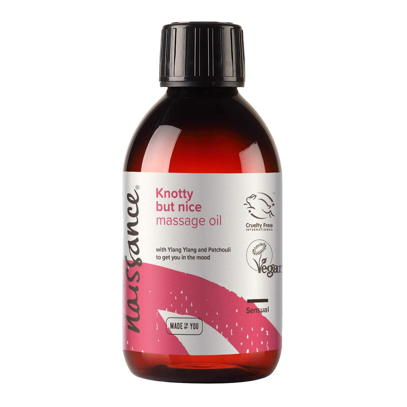 [Australia] - Naissance 'Knotty But Nice' Massage Oil 250ml, 100% Blend of Grapeseed with Ylang Ylang, Patchouli, Clary Sage, Orange, Grapefruit, Frankincense, Black Pepper Essential Oils 