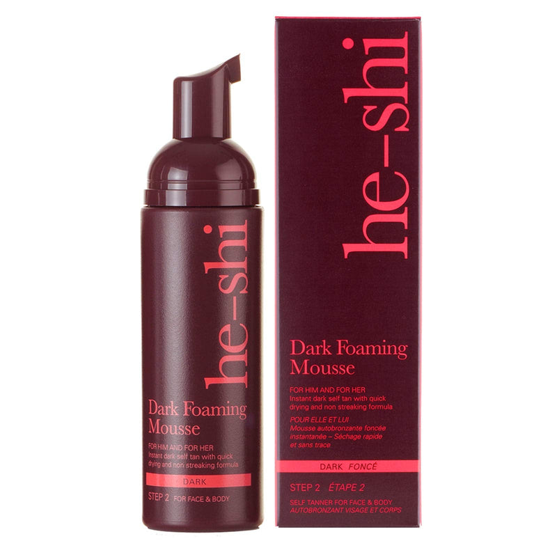 [Australia] - He-Shi Dark Foaming Mousse Instant Self Tanning Mousse ‚Äì No Fake Tan Smell ‚Äì Quick Dry and No Streaks Formula ‚Äì Natural Vegan Formula Containing Glycerine ‚Äì Body and Face Fake Tan (150ml) 