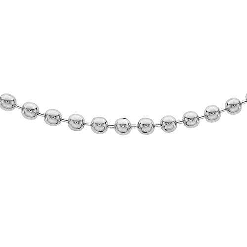 [Australia] - Tuscany 925 Silver Sterling Silver Ball Chain Necklace 46cm/18" 
