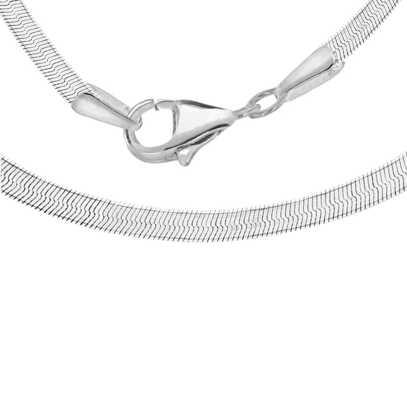 [Australia] - Tuscany Silver Women's Sterling Silver 3.1 mm Flat Snake Chain Necklace 46 cm 