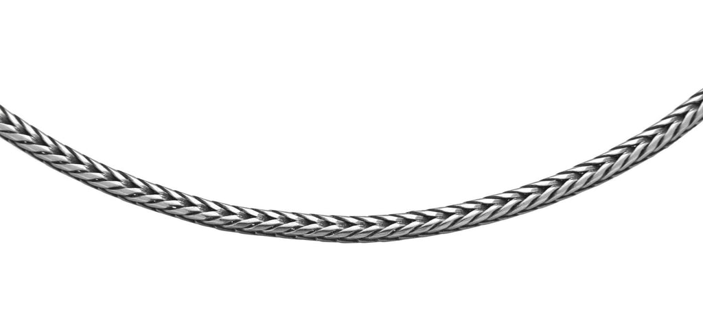 [Australia] - Tuscany Silver Women's Sterling Silver 1.6 mm Oxidised Round Foxtail Chain Necklace 46 cm 