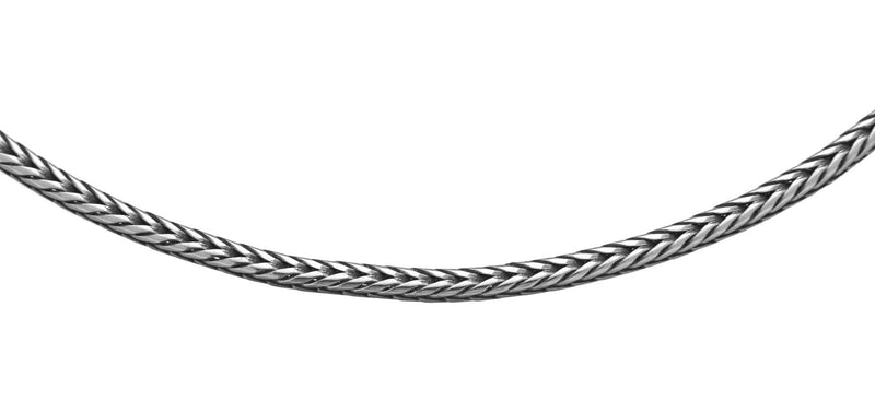 [Australia] - Tuscany Silver Women's Sterling Silver 1.6 mm Oxidised Round Foxtail Chain Necklace 46 cm 