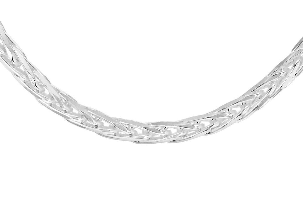 [Australia] - Tuscany Silver Women's Sterling Silver 2.2 mm Diamond Cut Spiga Chain Necklace 46 cm 