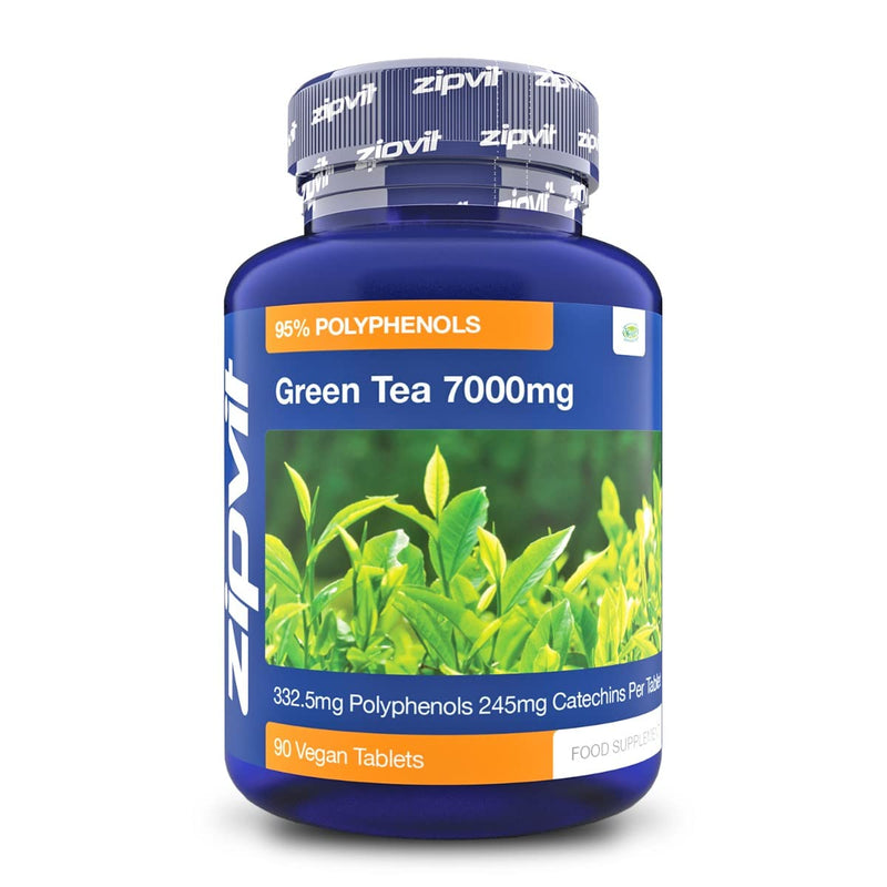 [Australia] - Green Tea Extract 7000mg Antioxidant, 95% Polyphenols. 90 Vegan Green Tea Tablets. 3 Months Supply. 