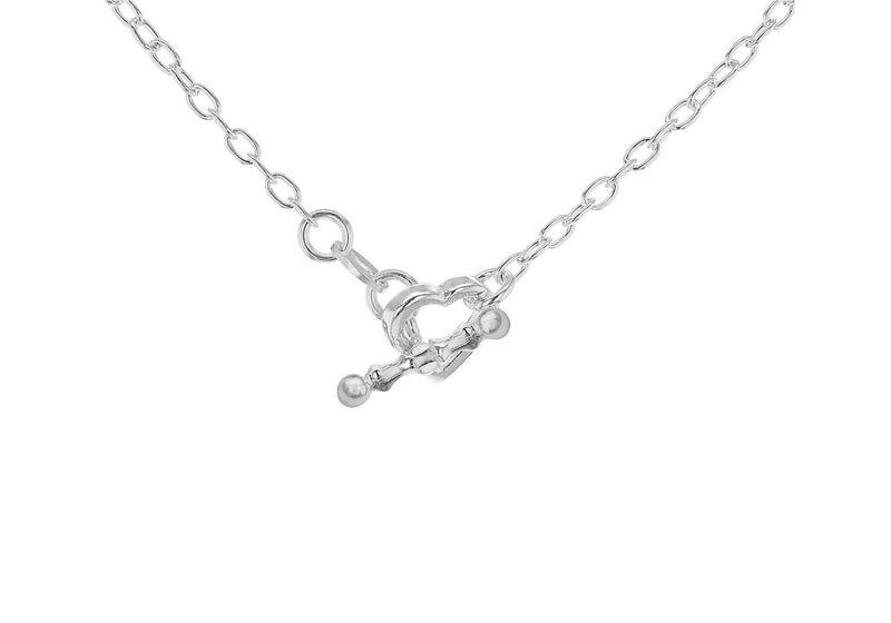 [Australia] - Tuscany Silver Sterling Silver Open Heart T-Bar Necklace of 44.5cm/17.5" 