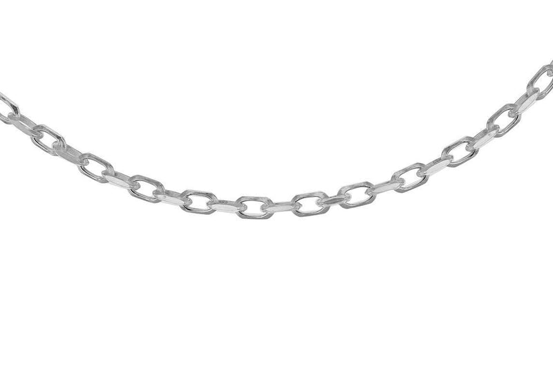 [Australia] - Tuscany Silver Women's Sterling Silver 1 mm Diamond Cut Belcher Chain Necklace 46 cm 