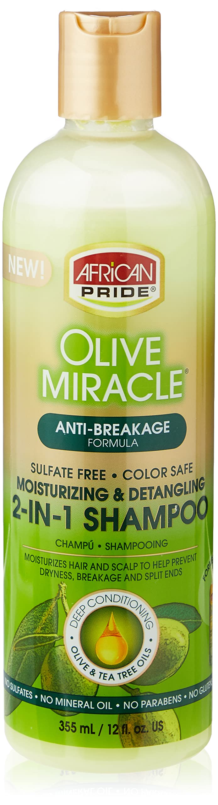 [Australia] - African Pride Olive Miracle Anti-Breakage 2 in 1 Shampoo and Conditioner 355 ml/12 fl.oz 