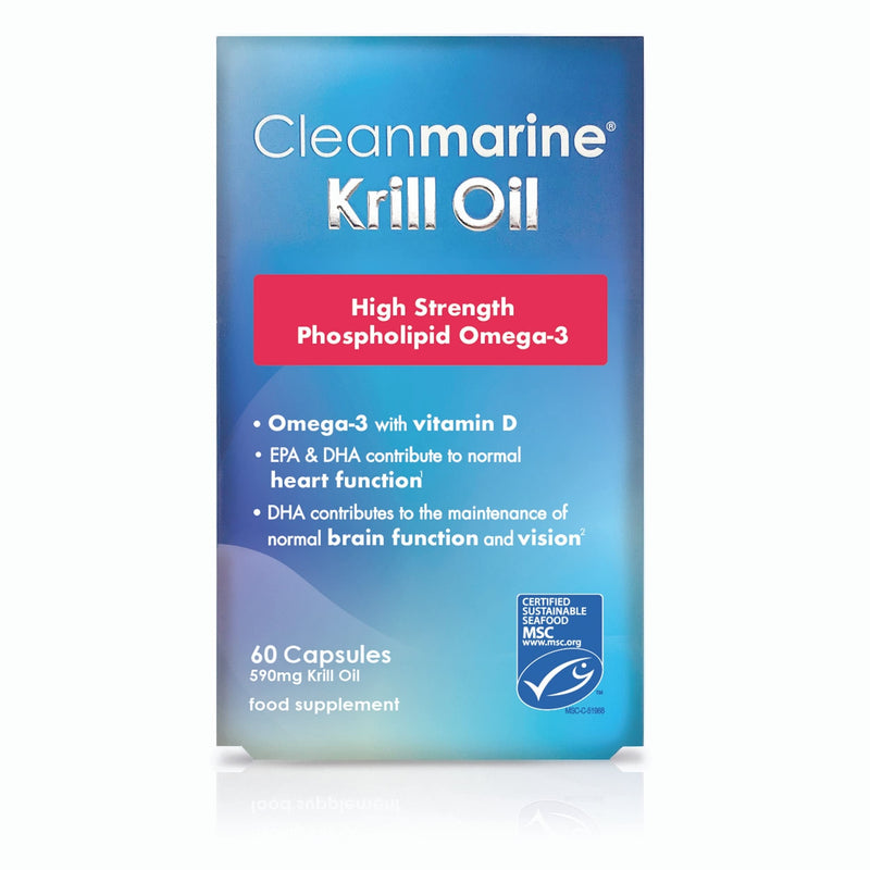 [Australia] - Cleanmarine Krill Oil – Packed with EPA & DHA – Omega 3 with Added Astaxanthin and Choline – Vitamin D – Heart, Eye & Brain Health – Joint & Immune Support - 60 Capsules 60 Count (Pack of 1) 