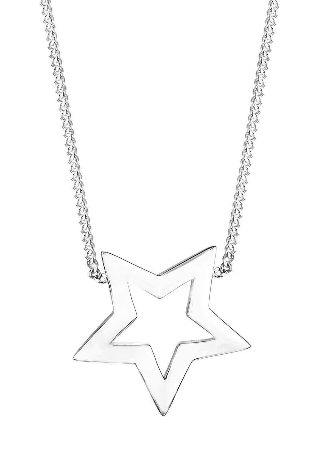 [Australia] - Elli Women's 925 Sterling Silver Star Astro Trend Blogger Filigree Heaven Necklace with Pendant of Length 45 cm 