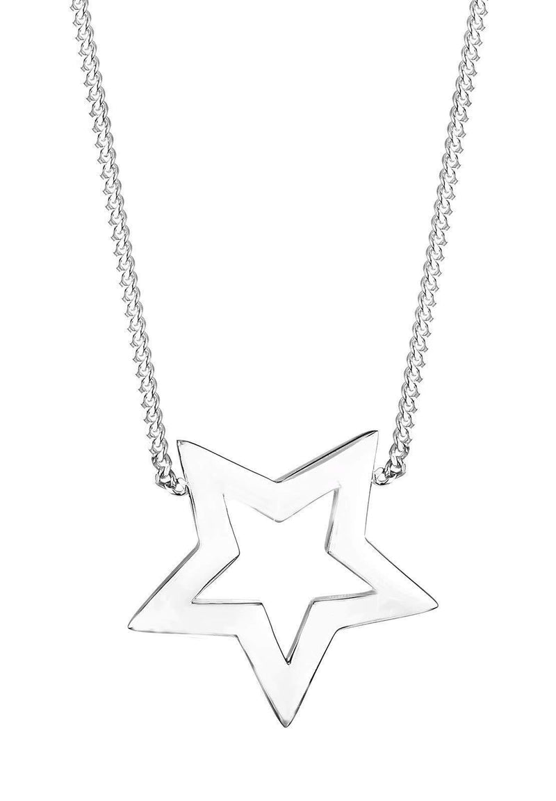 [Australia] - Elli Women's 925 Sterling Silver Star Astro Trend Blogger Filigree Heaven Necklace with Pendant of Length 45 cm 