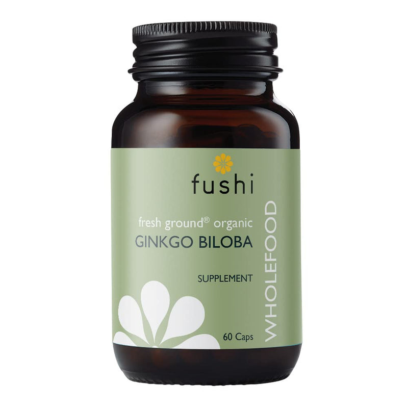 [Australia] - Fushi Organic Ginkgo Biloba Capsules, 60 Caps | Fresh-Ground Whole Food | Memory Boosting Properties | Ethical & Vegan | Made in the UK 
