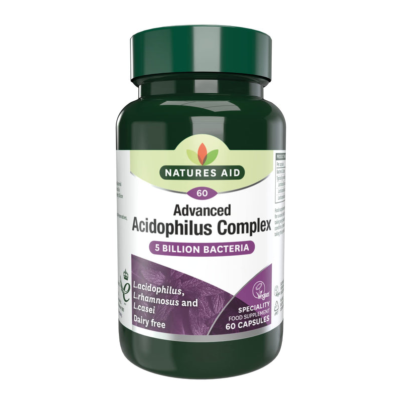 [Australia] - Natures Aid Acidophilus Complex, 5 Billion Bacteria, 180 Capsules (Lactobacillus Acidophilus, Lactobacillus Rhamnosus, Lactobacillus Casei, Good Bacteria, Shelf Stable, Vegan Society Approved) 