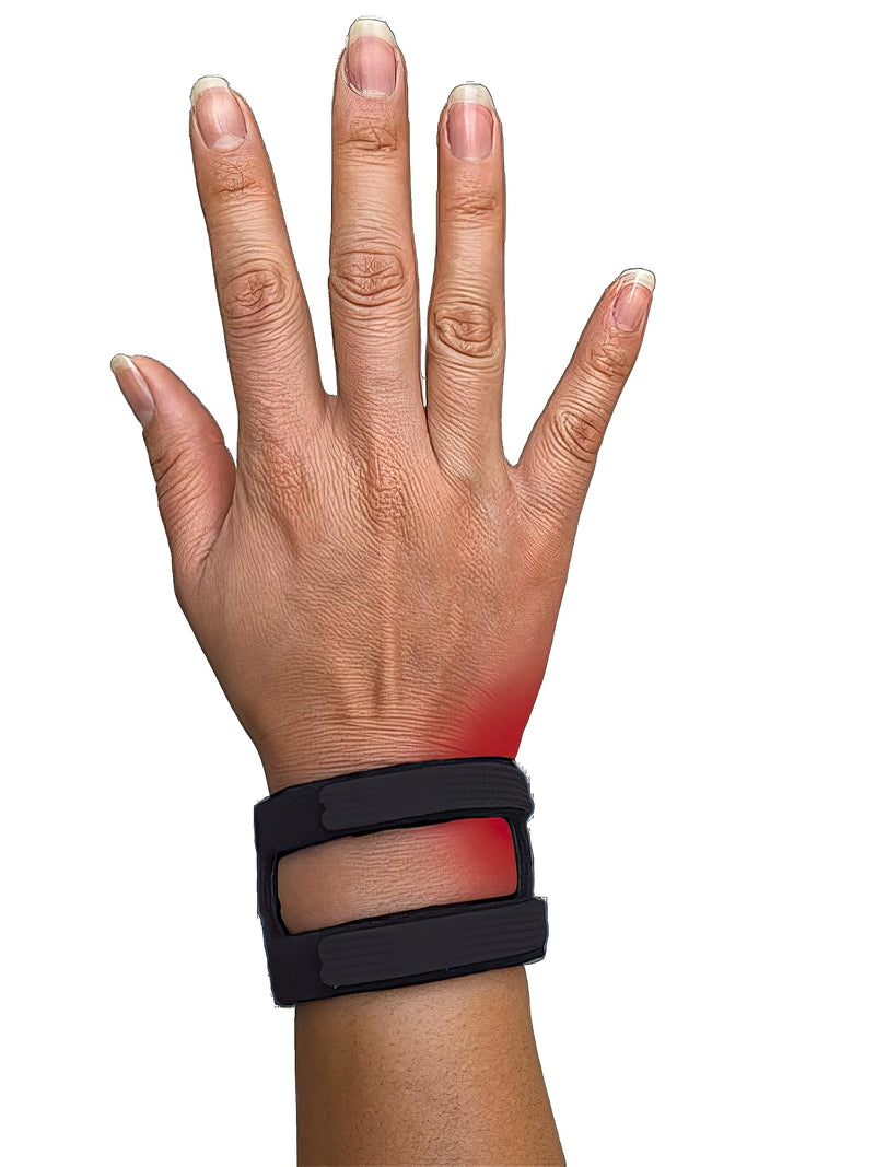 [Australia] - WristWidget® (Black Adjustable Wrist Brace for TFCC Tears, One Size fits most. For Left and Right Wrists, Support for Weight Bearing Strain, Exercise Black 