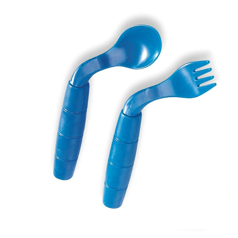 [Australia] - EasiEaters Children's Curved Fork and Spoon Set, Left Handed Children's Cutlery, Colour of Set May Vary 