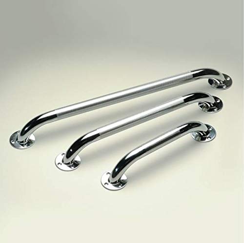 [Australia] - Homecraft Chrome-Plated Steel Grab Bar, Safety Rail and Mobility Aid for Bathroom for Elderly, Disabled and Handicapped Users, Indoor and Outdoor Attachment, 12 " 