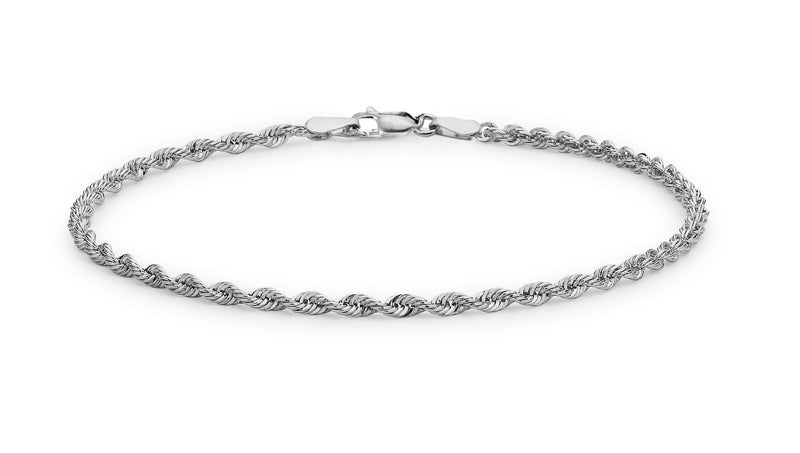 [Australia] - Tuscany Silver Sterling Silver Diamond Cut Rope Bracelet of 18cm/7" 