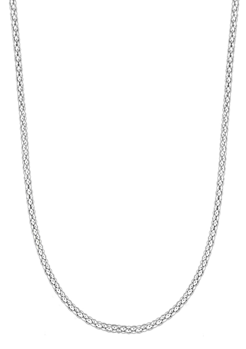 [Australia] - Tuscany Silver Women's Sterling Silver 2.3 mm Popcorn Chain Necklace 46 cm 